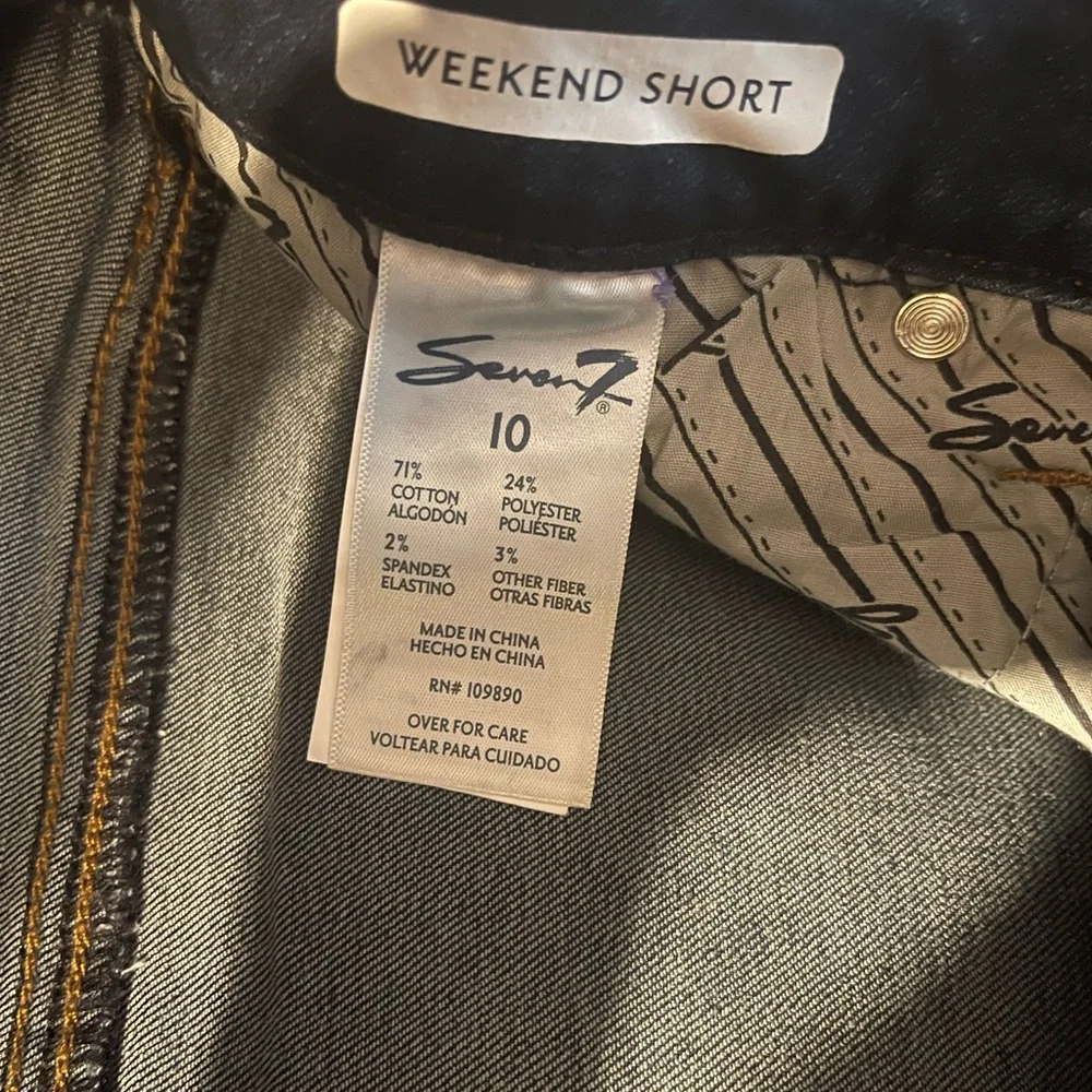 Seven7 Women Weekend Rolled Cuff Stretch Jean Short Color Blue Size 4;6;…